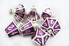 Moonlit Lantern: Silvered Voidfire RPG Metal Dice - Foam Brain